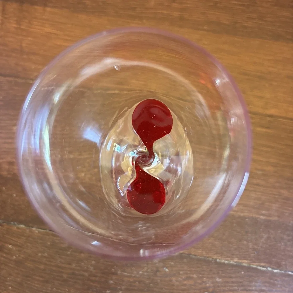 Pier 1 Imports Replacement Wine Glass Red‎ Ribbon Swirl Stem